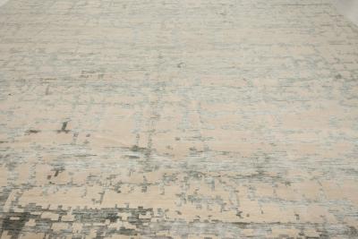 Doris Leslie Blau Collection Modern Aqua Element Rug in Green and Beige