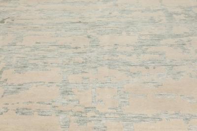 Doris Leslie Blau Collection Modern Aqua Element Rug in Green and Beige