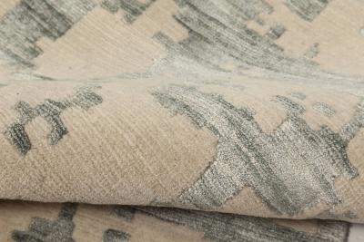 Doris Leslie Blau Collection Modern Aqua Element Rug in Green and Beige