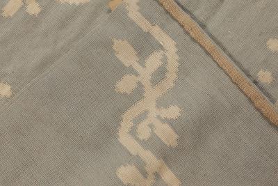 Doris Leslie Blau Collection Modern Aubusson Design Blue White Rug