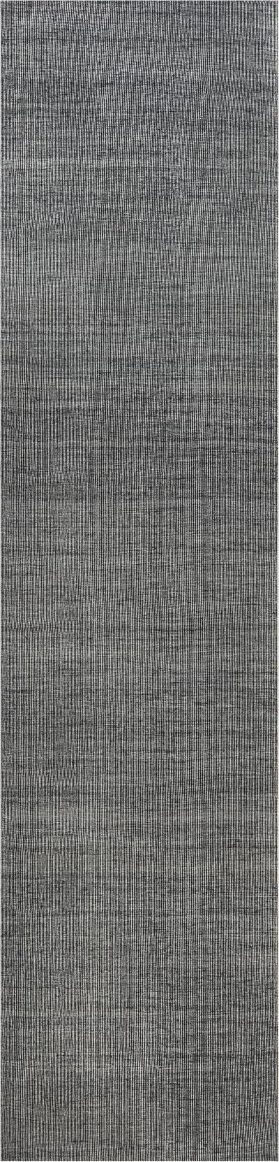 Doris Leslie Blau Collection Modern Black White Flat Weave Wool Runner