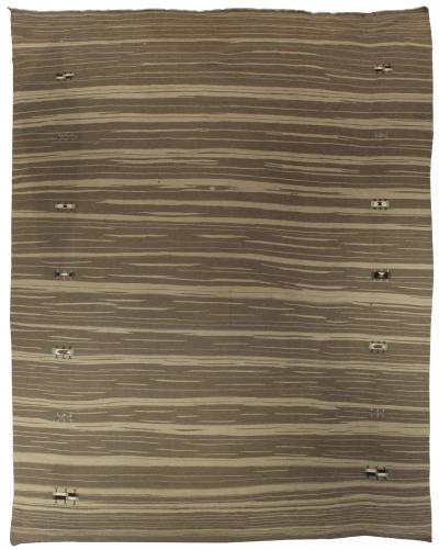 Doris Leslie Blau Collection Modern Brown Striped Handmade Wool Rug