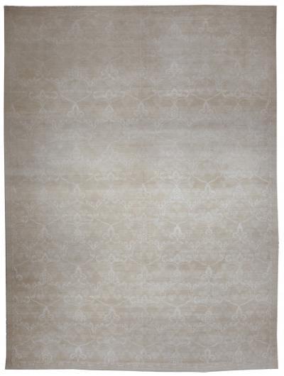 Doris Leslie Blau Collection Modern Floral RA7 Gray Wool Handmade Rug
