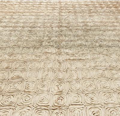 Doris Leslie Blau Collection Modern Floral Rose Gold Handcrafted Carpet