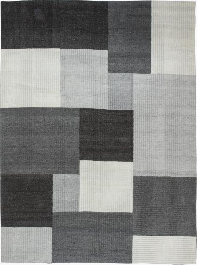 Doris Leslie Blau Collection Modern Geometric Gray White and Black Carpet