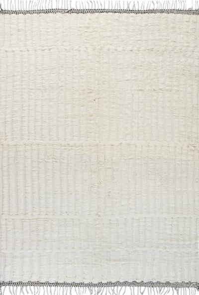 Doris Leslie Blau Collection Modern Moroccan Beige High Low Knotted Wool Rug