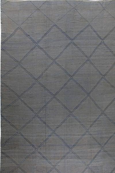 Doris Leslie Blau Collection Modern Oversized Blue and Gray Deux Diamond Rug