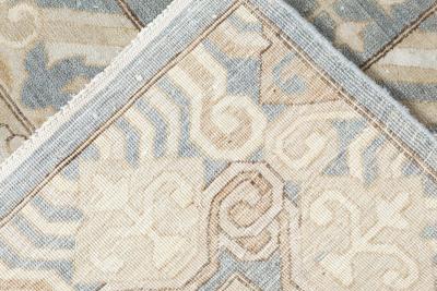 Doris Leslie Blau Collection Modern Samarkand Style Blue Beige Gold Handmade Rug