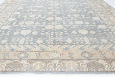 Doris Leslie Blau Collection Modern Samarkand Style Blue Beige Gold Handmade Rug