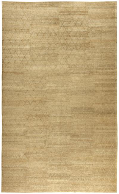 Doris Leslie Blau Collection Modern Soho Gold Hand Knotted Wool Rug