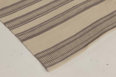 Doris Leslie Blau Collection Modern Striped Beige Brown Handmade Wool Rug