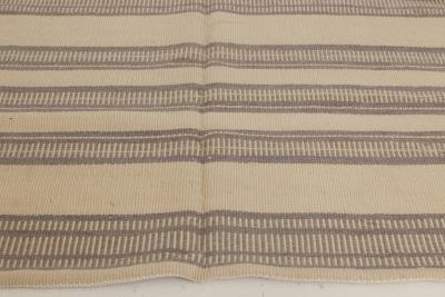 Doris Leslie Blau Collection Modern Striped Beige Brown Handmade Wool Rug