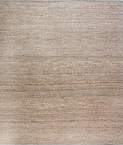 Doris Leslie Blau Collection Modern Striped Brown Gold Gray Flat Weave Wool Rug