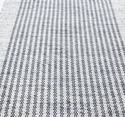 Doris Leslie Blau Collection Modern Striped Gray White Flat Weave Wool Runner