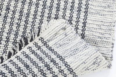 Doris Leslie Blau Collection Modern Striped Gray White Flat Weave Wool Runner
