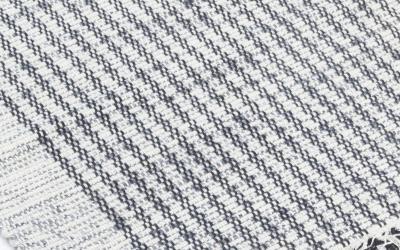 Doris Leslie Blau Collection Modern Striped Gray White Flat Weave Wool Runner
