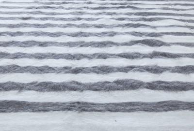 Doris Leslie Blau Collection Modern Striped Shaggy Handmade Goat Hair Rug