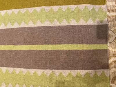 Doris Leslie Blau Collection Modern Striped Sundance Green Handmade Wool Rug