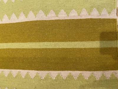 Doris Leslie Blau Collection Modern Striped Sundance Green Handmade Wool Rug