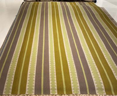 Doris Leslie Blau Collection Modern Striped Sundance Green Handmade Wool Rug