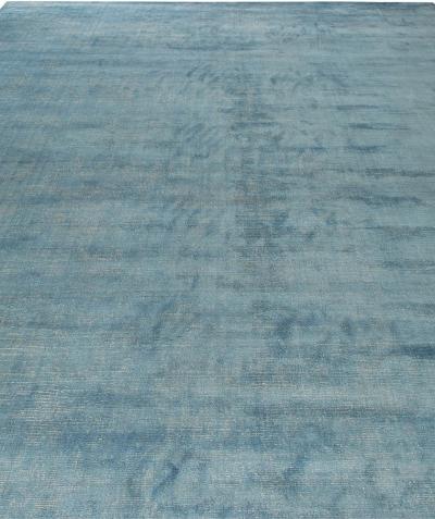 Doris Leslie Blau Collection Modern Traditional Blue Handmade Linen Silk Rug