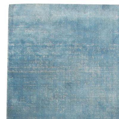 Doris Leslie Blau Collection Modern Traditional Blue Handmade Linen Silk Rug