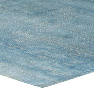 Doris Leslie Blau Collection Modern Traditional Blue Handmade Linen Silk Rug