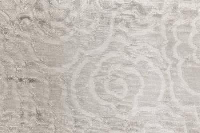 Doris Leslie Blau Collection Modern White Flower Hand Knotted Silk Runner
