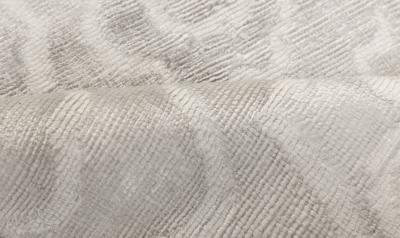 Doris Leslie Blau Collection Modern White Flower Hand Knotted Silk Runner