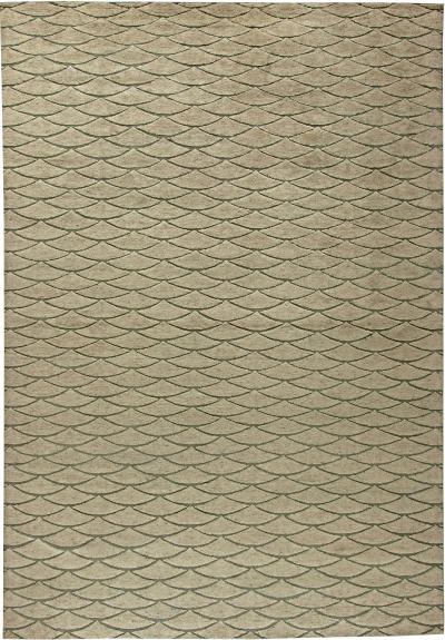 Doris Leslie Blau Collection Moroccan Geometric Beige Brown Handmade Wool Rug