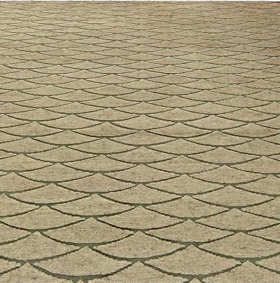 Doris Leslie Blau Collection Moroccan Geometric Beige Brown Handmade Wool Rug