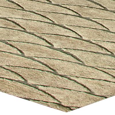 Doris Leslie Blau Collection Moroccan Geometric Beige Brown Handmade Wool Rug