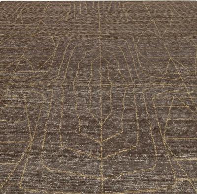 Doris Leslie Blau Collection Moroccan Tribal Design Brown Handmade Wool Rug