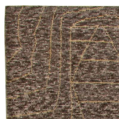 Doris Leslie Blau Collection Moroccan Tribal Design Brown Handmade Wool Rug