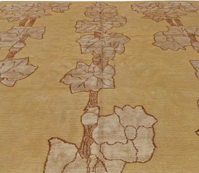 Doris Leslie Blau Collection Napa Vines Beige and Brown Handmade Wool Rug