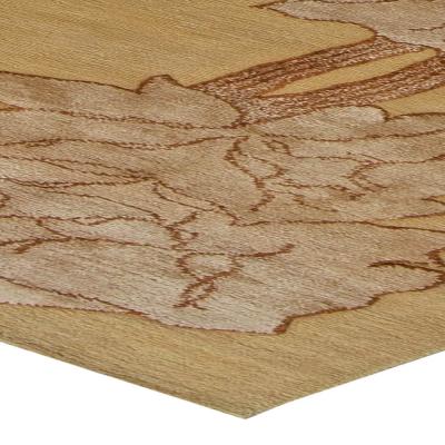 Doris Leslie Blau Collection Napa Vines Beige and Brown Handmade Wool Rug