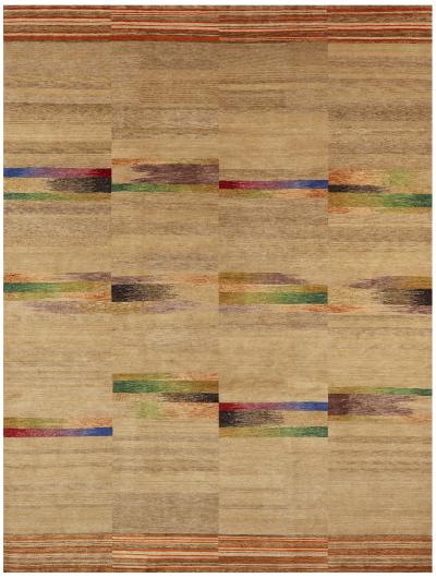 Doris Leslie Blau Collection Navajo Sand Geometric Hand Knotted Wool Silk Rug