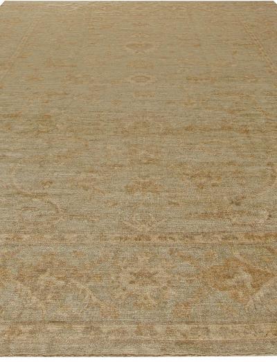 Doris Leslie Blau Collection One of a kind Oushak Beige Brown Handmade Wool Rug