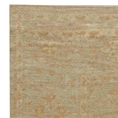 Doris Leslie Blau Collection One of a kind Oushak Beige Brown Handmade Wool Rug