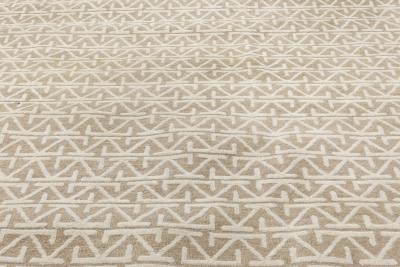 Doris Leslie Blau Collection Oriental Inspired Beige and White Rug