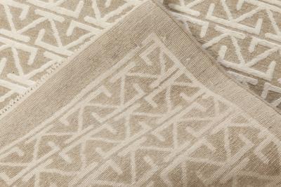 Doris Leslie Blau Collection Oriental Inspired Beige and White Rug