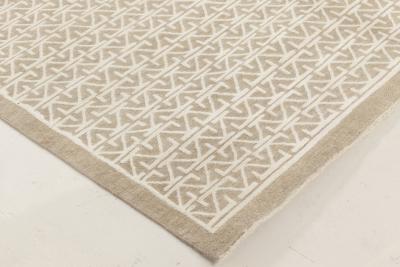 Doris Leslie Blau Collection Oriental Inspired Beige and White Rug
