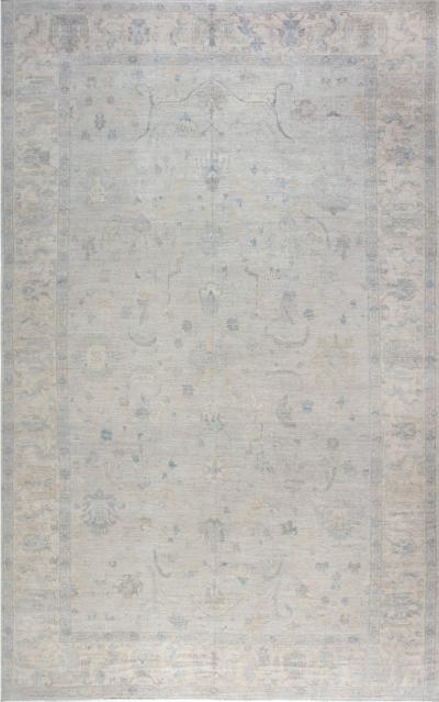 Doris Leslie Blau Collection Oushak Design Blue Gray Green and Purple Rug