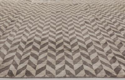 Doris Leslie Blau Collection Oversized Geometric Terra Rug in Natural Wool