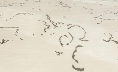 Doris Leslie Blau Collection Oversized Indefinite White and Black Rug