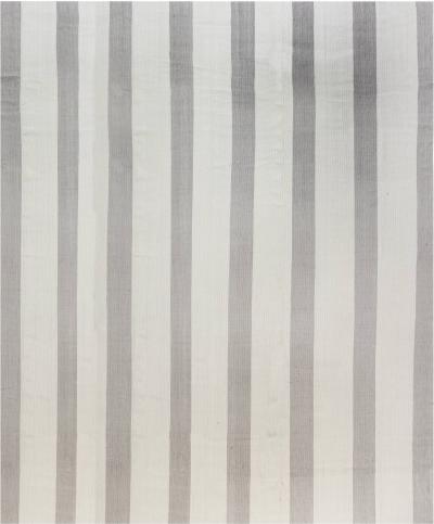 Doris Leslie Blau Collection Oversized Modern Striped Beige Gray Flat Weave Rug