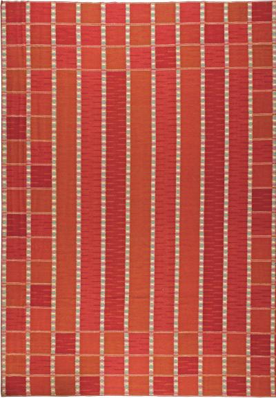 Doris Leslie Blau Collection Oversized Swedish Style Red Orange Flat weave Rug