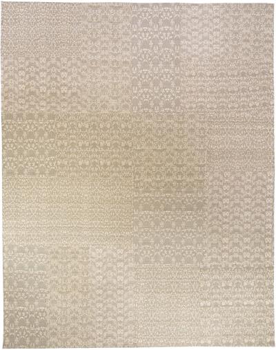 Doris Leslie Blau Collection Patchwork Like MM Gray Handmade Wool Rug