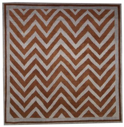 Doris Leslie Blau Collection SN1 Zig Zag Rug in Gray and Brown