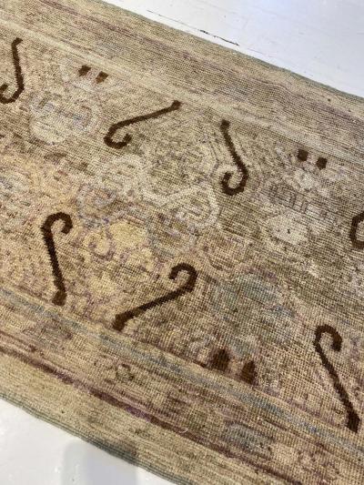 Doris Leslie Blau Collection Samarkand Abstract Brown Handmade Wool Runner